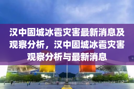 汉中固城冰雹灾害最新消息及观察分析,汉中固城冰雹灾害观察分析与最新消息中山市多米克自动化设备有限公司