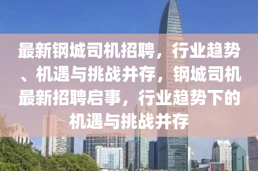 最新钢城司机招聘,行业趋势、机遇与挑战并存,钢城司机最新招聘启事,行业趋势下的机遇与挑战并存中山市多米克自动化设备有限公司