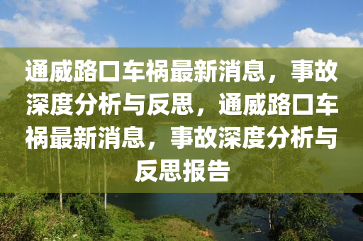 通威路口车祸最新消息,事故深度分析与反思,通威路口车祸最新消息,事故深度分析与反思报告中山市多米克自动化设备有限公司
